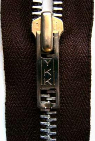 Z1811 25cm Dark Brown YKK Metal Teeth No.5 Open End Zip - Ribbonmoon