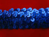 SQBRAID34 30mm Royal Blue Hologram Elasticated Stretch Sequin Braid - Ribbonmoon