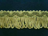 FT190 3cm Hush and Khaki Greens Looped Fringe on a Decorated Braid - Ribbonmoon