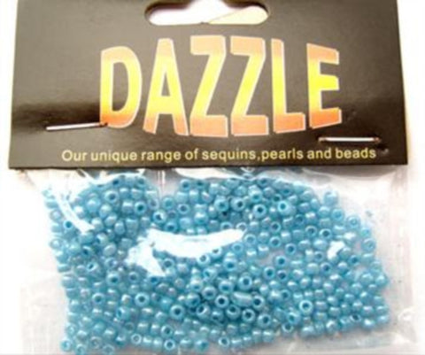 BEAD51 2mm Ceylon Blue Glass Rocialle Beads, size 8/0 - Ribbonmoon