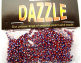 BEAD63 1.5mm Red, White and Blue Glass Rocialle Beads, size 8/0 - Ribbonmoon