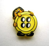 B14254 19mm Yellow Man Behind Button Childrens Shank Button