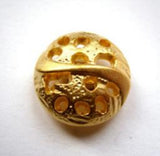 B12713 18mm Pale Gold Light Metal Alloy Domed Shank Button - Ribbonmoon
