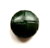 B13062 17mm Forest Green Leather Effect "Football" Shank Button - Ribbonmoon