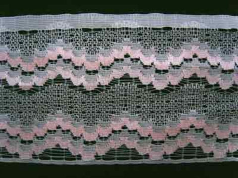 L367 115mm White and Pale Pink Flat Lace - Ribbonmoon