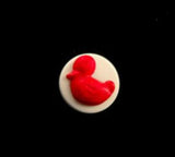 B14130 12mm Matt Red Duck Design Novelty Shank Button - Ribbonmoon
