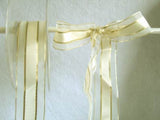 R5125 25mm Cream Satin, Sheer and Metallic Gold Stripe Ribbon - Ribbonmoon