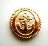 B9614 18mm Coppery Gold Gilded Poly Anchor Design Shank Button - Ribbonmoon