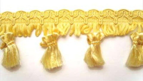 FT2084 5cm Golden Butter Tassel Fringe on a Decorated Braid - Ribbonmoon