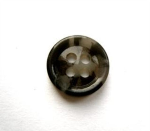 B17516 14mm Black and Grey 4 Hole Button - Ribbonmoon