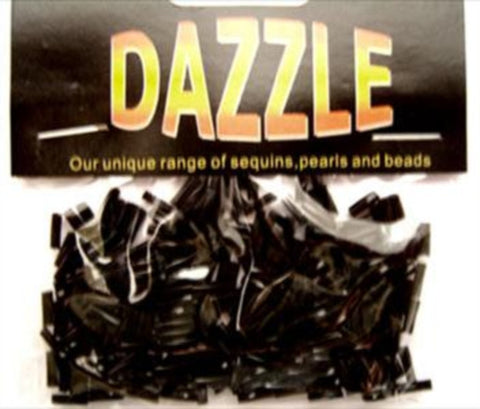 BEAD24 6mm Black Twist Bugle Beads Size 3 - Ribbonmoon