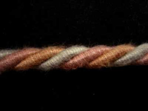 C151 8mm Greens, Honey, Browns and Dusky Pink Furnishing Cord - Ribbonmoon