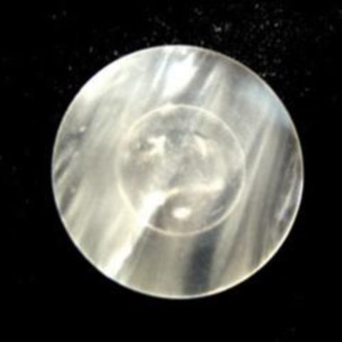 B6282 19mm White Pearlised Shimmery Polyester Shank Button - Ribbonmoon