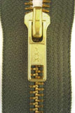 Z2807 YKK 20cm Olive Green Closed End No.5 Zip with Brass Teeth - Ribbonmoon