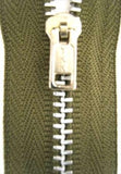 Z2870 YKK 30cm Sage Green Pin Lock No.3 Closed End Zip, Metal Teeth - Ribbonmoon