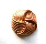 B6281 17mm Copper Gilded Poly Knot Shank Button - Ribbonmoon