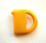 B7028 16mm Letter D Alphabet Shank Button Yellow