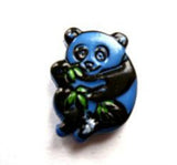 B13833 17mm Blue Panda Shaped Novelty Shank Button - Ribbonmoon