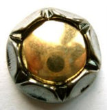 B5199 21mm Gilded Silver and Gold Poly Shank Button - Ribbonmoon