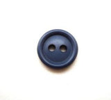 B10671 11mm Dusky Denim Blue Soft Sheen 2 Hole Button - Ribbonmoon