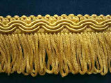 FT385 33mm Dull Gold Looped Fringe on a Decorated Braid - Ribbonmoon