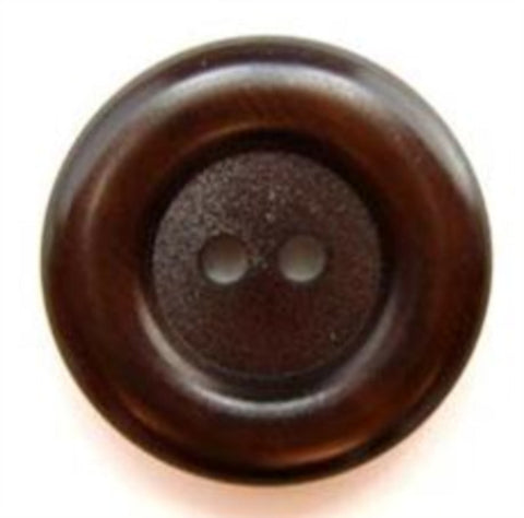 B5.....   23mm Dark Redwood Brown Matt Centre 2 Hole Button - Ribbonmoon