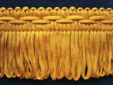 FT247 42mm Burnt Old Gold Looped Fringe on a Decorated Braid - Ribbonmoon