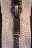 Z3023 66cm Grey Beige Chunky Plastic Teeth No.6 Open End Zip - Ribbonmoon