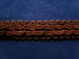 FT965 13mm Tonal Brown Cord Decorated Braid Trimming