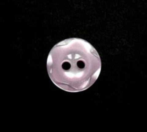 B16073 11mm Pale Pink Pearlised Polyester 2 Hole Button - Ribbonmoon