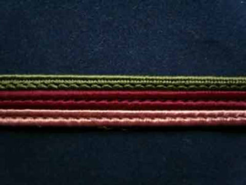 FT1224 10mm Wine, Leaf Green and Dusky Pink Corded Braid - Ribbonmoon