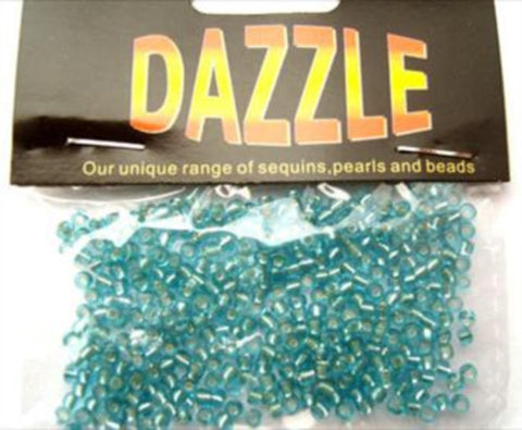 BEAD54 2mm Turquoise Silver Lined Glass Rocialle Beads, size 8/0 - Ribbonmoon