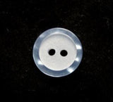 B13119 14mm Baby Blue Iced Matt Centre 2 Hole Button - Ribbonmoon