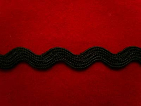 RIC14 7mm Black Ric Rac Braid - Ribbonmoon