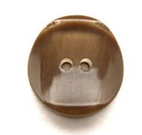 B13594 18mm Brown with a Chunky Curved Clear Surface 2 Hole Button - Ribbonmoon