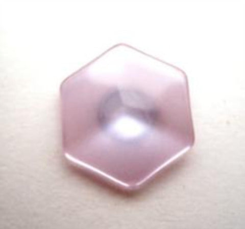 B16359 17mm Orchid Tinted Polyester Hexagon Shape Shank Button - Ribbonmoon