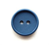 B11975 16mm Dark Dusky Blue Matt Centre 2 Hole Button - Ribbonmoon