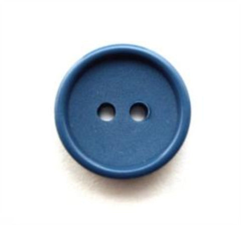 B11975 16mm Dark Dusky Blue Matt Centre 2 Hole Button - Ribbonmoon