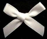 RB306 Pearl White Satin Ribbon Bow