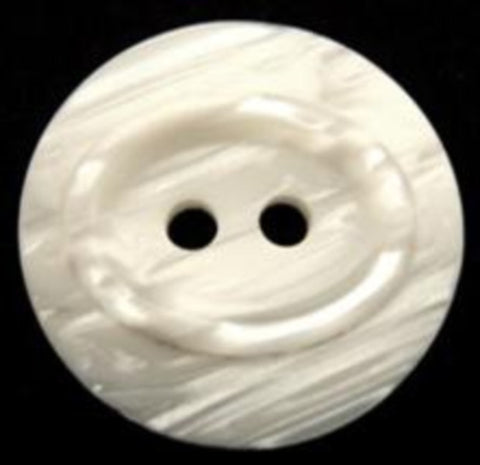 B11861 23mm White and Pearlised Oval Centre 2 Hole Button - Ribbonmoon