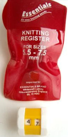      Knitting Register Large Row Counter for Needle Sizes 5.5mm to 7.5mm