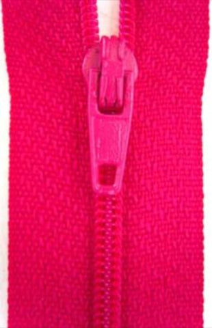 Z3119 18cm Deep Shocking Pink Nylon No.3 Closed End Zip - Ribbonmoon