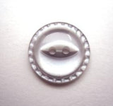 B11200 16mm Pearlised Blue Grey 2 Hole Fish Eye Button with a Mill Edge - Ribbonmoon