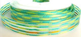 R7449 16mm Blue, Marigold and Lime Green Sheer and Silk Ribbon