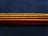 FT916 10mm Metallic Gold, Brown and Burgundy Corded Braid Trimming - Ribbonmoon