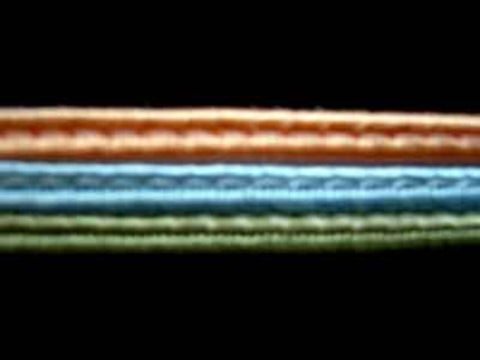 FT1327 11mm Khaki, Peach Melba and Cornflower Blue Corded Braid - Ribbonmoon