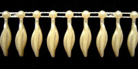 PT48 20mm Cream Bead String Cocoa Bean Trimming - Ribbonmoon