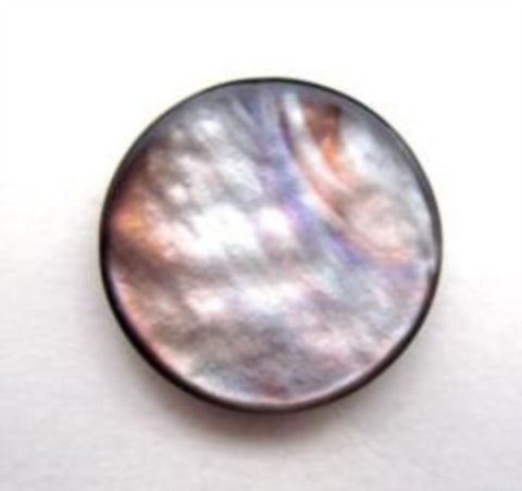 B14598 18mm Black Based Pearlised Nacre Shell Effect Shank Button - Ribbonmoon