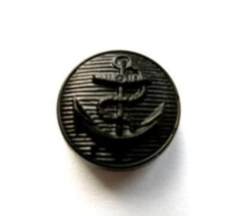 B17639 16mm Black Shank Button with a Textured Anchor Design - Ribbonmoon