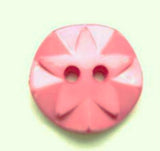 B7897L 17mm Pink Gloss Flower Design 2 Hole Button